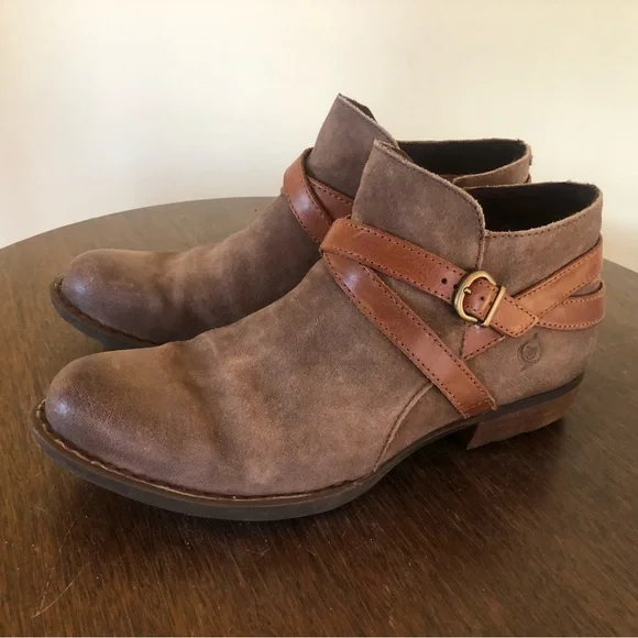 Born Kelle ankle boot in distressed taupe leather (7.5) - Picture 1 of 8